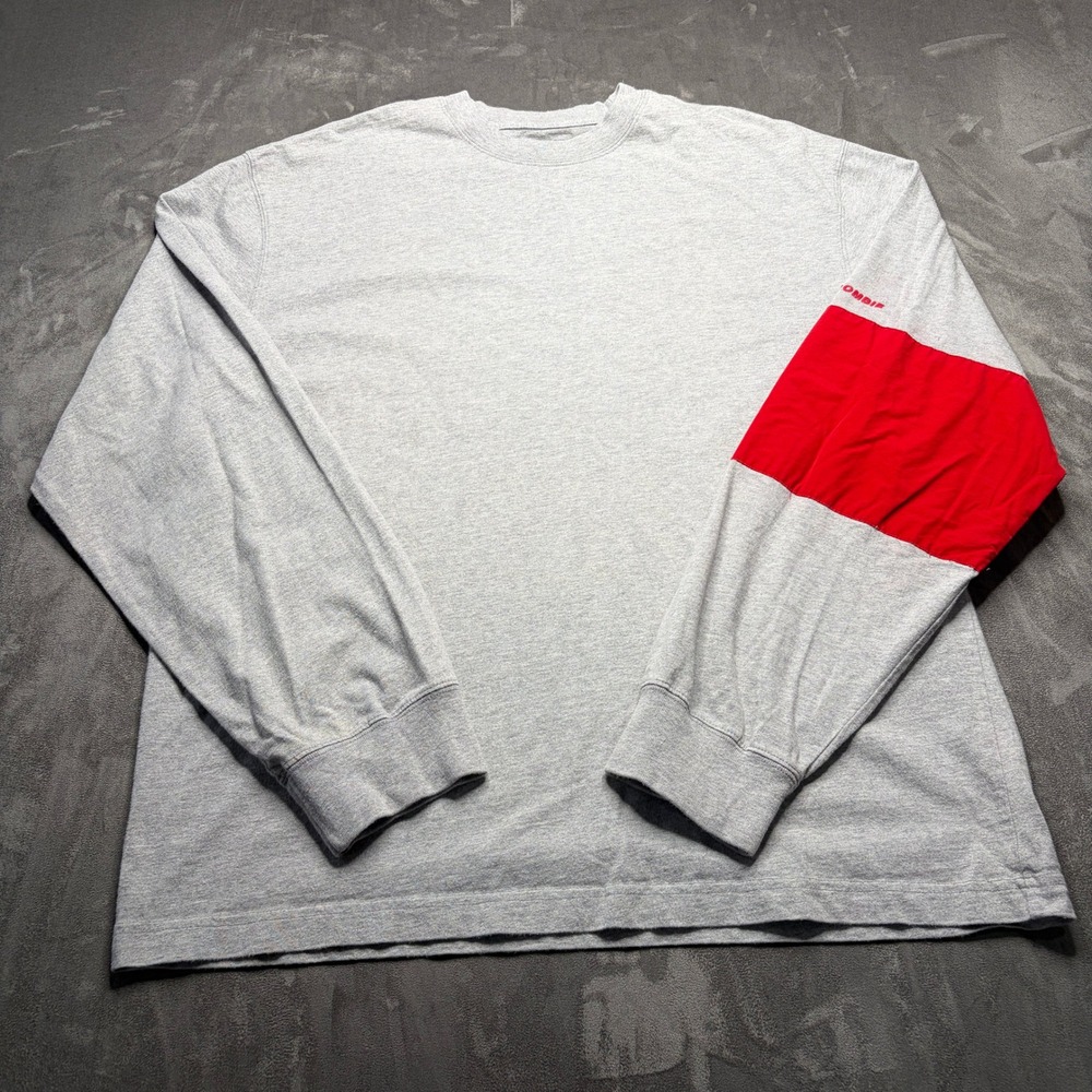 Vintage Abercrombie & Fitch Long Sleeve Shirt Mens Sz XL Gray Red Y2K Streetwear